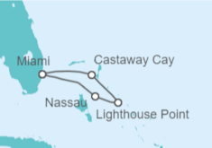 Itinerario del Crucero Bahamas, Castaway Cay y Lighthouse Point - Disney Cruise Line