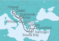 Itinerario del Crucero Islas Griegas, Turquía y Croacia - AIDA