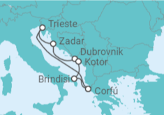 Itinerario del Crucero Islas Griegas, Croacia y Montenegro - AIDA