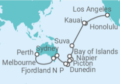 Itinerario del Crucero Desde Los Ángeles a Perth - Princess Cruises