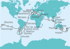 Itinerario del Crucero Vuelta al Mundo 2025 MSC Cruceros - MSC Cruceros