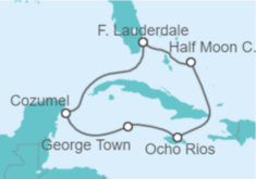 Itinerario del Crucero Jamaica, Islas Caimán, México - Holland America Line