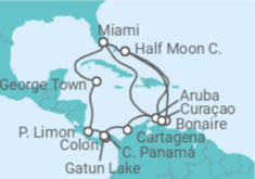 Itinerario del Crucero Curaçao, Colombia, Panamá, Costa Rica, Islas Caimán, Estados Unidos (EE.UU.), Aruba - Holland America Line