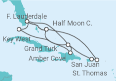 Itinerario del Crucero Desde Fort Lauderdale (Miami) a Grand Turk, Islas Turcas y Caicos - Holland America Line