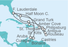 Itinerario del Crucero Desde Fort Lauderdale (Miami) a Oranjestad (Aruba) - Holland America Line