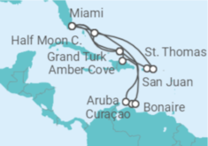 Itinerario del Crucero Desde Miami (EEUU) a Grand Turk, Islas Turcas y Caicos - Holland America Line