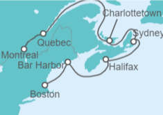 Itinerario del Crucero Canadá y Nueva Inglaterra - Holland America Line