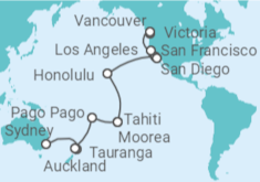 Itinerario del Crucero Desde Sydney a Vancouver - Princess Cruises