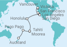 Itinerario del Crucero Desde Auckland a Vancouver  - Princess Cruises