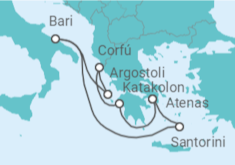 Itinerario del Crucero Sabores griegos 2025 - MSC Cruceros