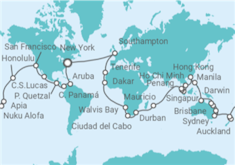 Itinerario del Crucero Vuelta al mundo - Cunard