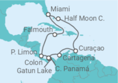 Itinerario del Crucero Curaçao, Colombia, Panamá, Costa Rica, Jamaica - Holland America Line