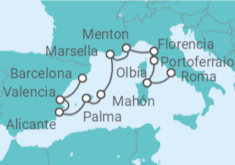 Itinerario del Crucero Italia, Francia, España - Silversea