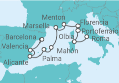 Itinerario del Crucero Italia, Francia y España - Silversea