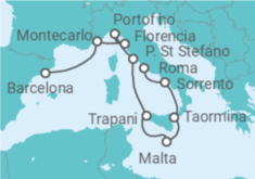Itinerario del Crucero Italia y Mónaco - Silversea