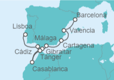 Itinerario del Crucero España y Marruecos - Silversea