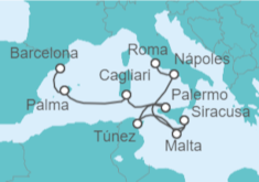 Itinerario del Crucero Italia, Túnez y Mallorca - Silversea