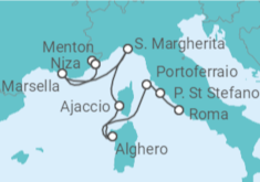 Itinerario del Crucero De Roma a Niza - Silversea