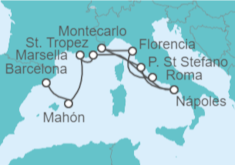 Itinerario del Crucero Italia, Mónaco y Francia - Silversea