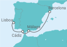 Itinerario del Crucero De Barcelona a Lisboa - Silversea