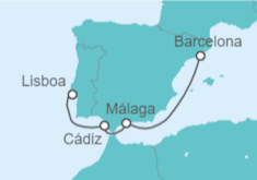 Itinerario del Crucero De Barcelona a Lisboa - Silversea
