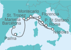 Itinerario del Crucero Mediterráneo Occidental - Silversea