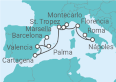 Itinerario del Crucero Mediterráneo Occidental - Silversea