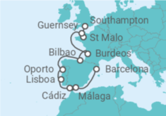 Itinerario del Crucero De Barcelona a Londres - Silversea