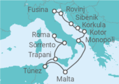 Itinerario del Crucero Italia, Túnez y Croacia - Silversea