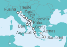 Itinerario del Crucero Italia, Croacia y Grecia - Silversea