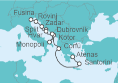 Itinerario del Crucero Grecia, Croacia - Silversea