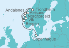 Itinerario del Crucero Fiordos Noruegos - Silversea