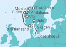 Itinerario del Crucero Fiordos Noruegos - Silversea