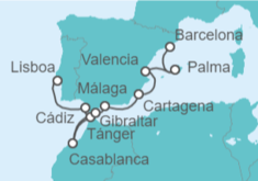 Itinerario del Crucero España y Marruecos - Silversea