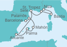 Itinerario del Crucero España y Francia  - Silversea