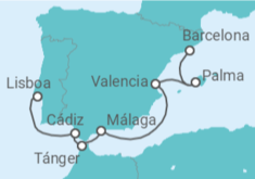 Itinerario del Crucero España y Marruecos - Silversea