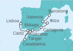 Itinerario del Crucero España y Marruecos - Silversea