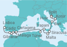 Itinerario del Crucero Vuelta al Mundo 2026: de Split a Lisboa - Silversea