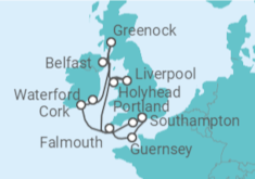 Itinerario del Crucero Islas Británicas e Irlanda - Silversea