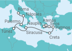 Itinerario del Crucero Grecia, Italia y Túnez - Silversea