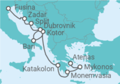 Itinerario del Crucero Grecia y Croacia - Silversea