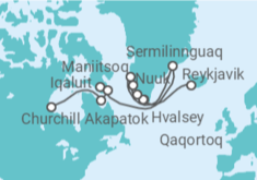 Itinerario del Crucero Islandia y Groenlandia  - Silversea