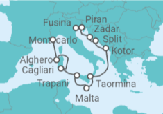 Itinerario del Crucero Mediterráneo y Adriático  - Silversea