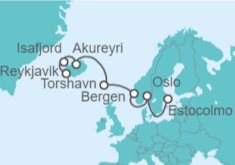 Itinerario del Crucero Vuelta al Mundo 2025: De Estocolmo a Reykjavik - Silversea