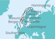 Itinerario del Crucero Fiordos Noruegos - Silversea