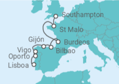 Itinerario del Crucero Portugal, España y Francia - Silversea