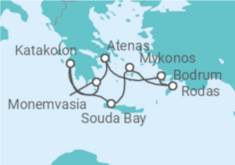 Itinerario del Crucero Islas Griegas y Bodrum - Silversea