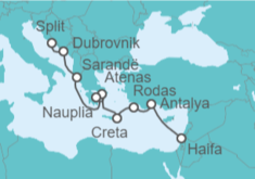 Itinerario del Crucero Vuelta al Mundo 2026: Desde Haifa (Israel) a Split (Croacia) - Silversea