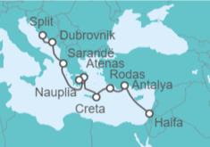 Itinerario del Crucero Vuelta al Mundo 2026: Desde Haifa a Split  - Silversea