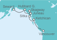 Itinerario del Crucero Alaska desde Seward - Silversea